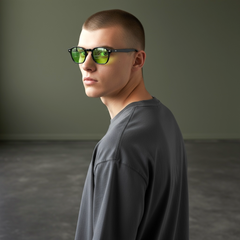 Monture Noire & Verres Green Vision