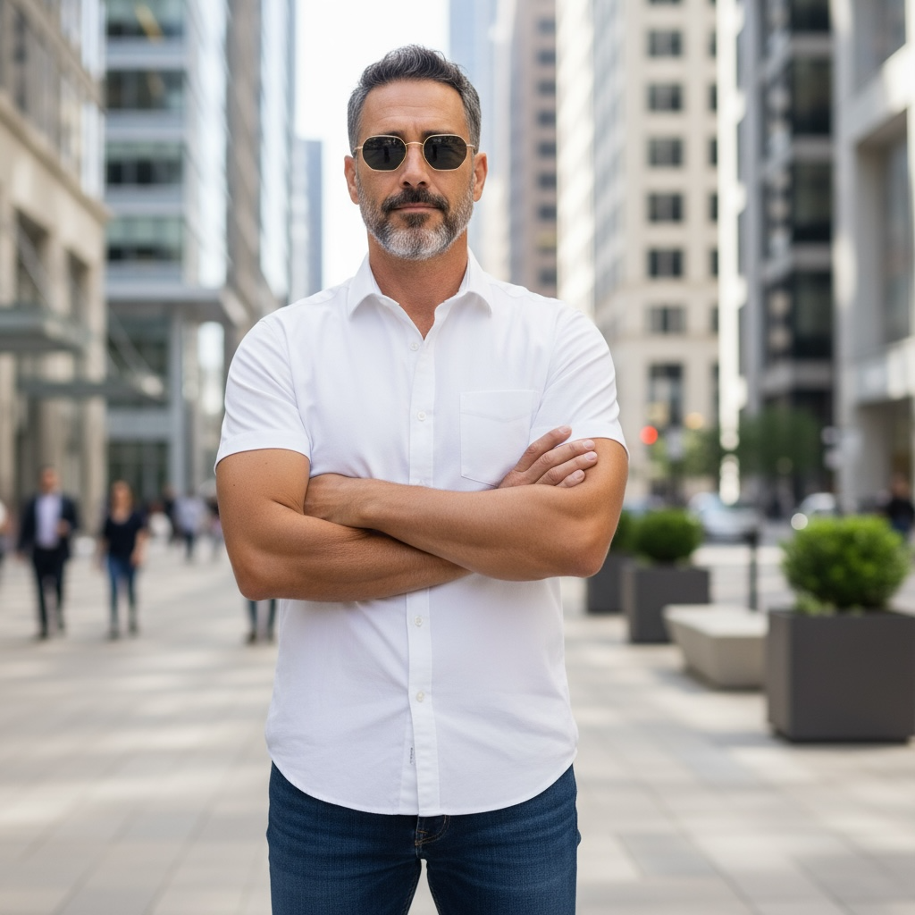 Lunettes homme octogonales dorées