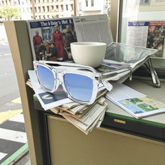 Monture transparente & verres bleus dégradés
