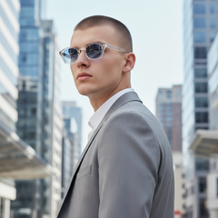 Monture transparente & verres bleus dégradés
