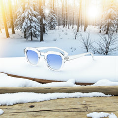 Monture transparente & verres dégradés bleu glacier