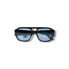 Lunettes de Soleil Homme Oversized – Black Ice Blue Edition
