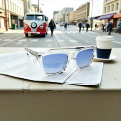 Monture transparente & verres bleus dégradés