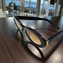 Lunettes de Soleil Femme – Saint Laurent Oval Black & Brown