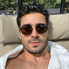 Lunettes Homme Marron – Style Rectangulaire