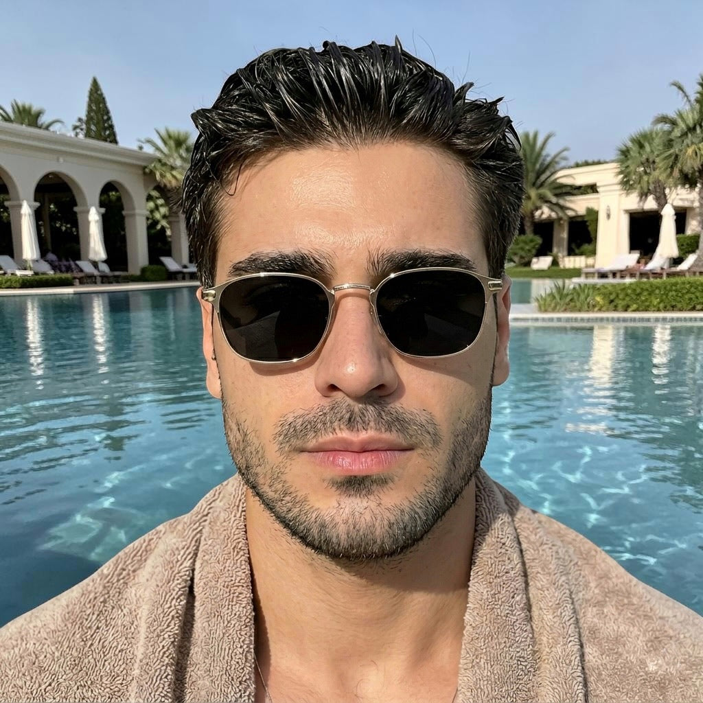 Lunettes “Atlas” - Rectangulaires Noir & Or Luxe