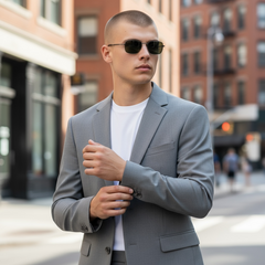 Monture argentée & verres verts