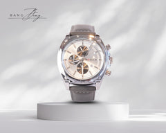 ⏱️ Chronographe Élégance Cuir gris