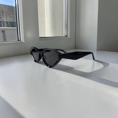 Lunettes Unisexe Noir UV400 – Forme Cat Eye Aiguisée