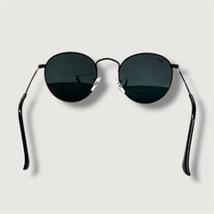 Lunettes de soleil rondes noires unisexes – Verres foncés