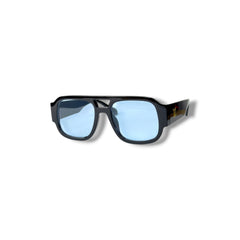 Lunettes de Soleil Homme Oversized – Black Ice Blue Edition