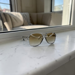 Lunettes pilote transparent – verres marron dégradé