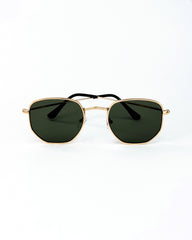 Lunettes de soleil géométriques à monture métallique