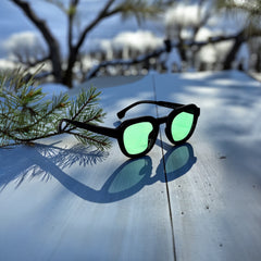 Carrées urbaines Noir & Verres Vert | Bang Bang