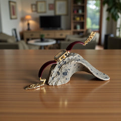 Montre Femme Dorée Bordeaux | Élégance Chic & Intemporelle