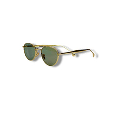 Lunettes de Soleil Femme Round Cat-Eye – Olive Gold