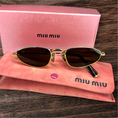 Lunettes de soleil femme – Miu Miu MUAS25 Doré & Marron