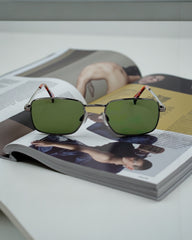 Monture argentée & verres verts