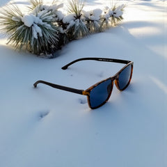 Monture écaille & verres bleus