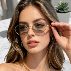 Lunettes de Soleil Femme Oval – Golden Pearl Edition