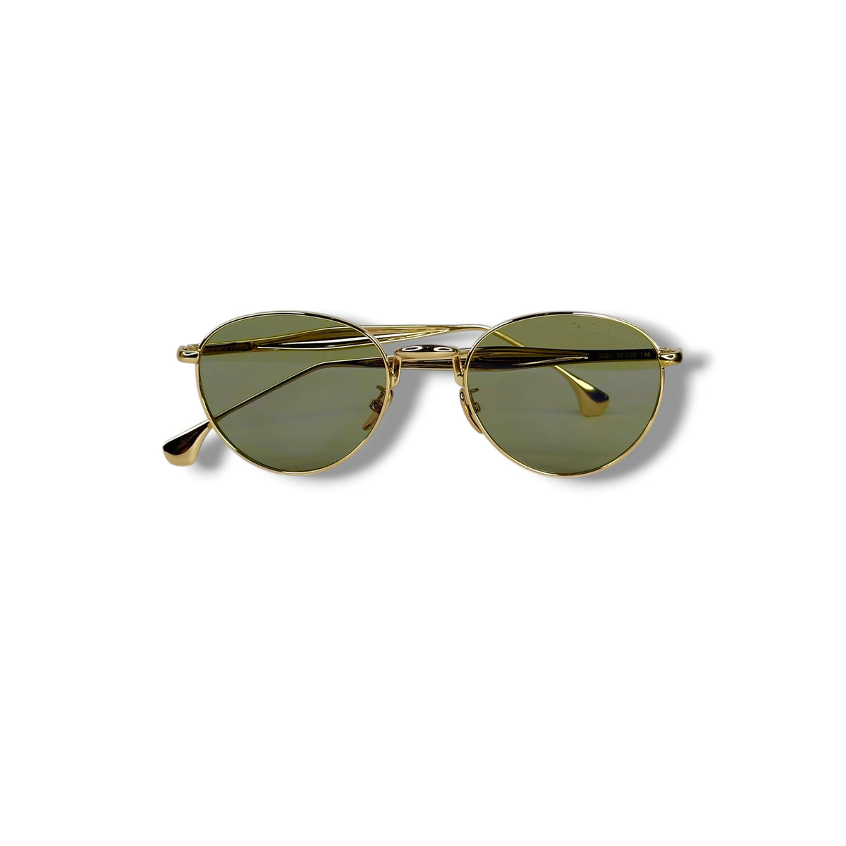 Lunettes de Soleil Unisexe Round Cat-Eye – Olive Gold