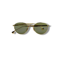 Lunettes de Soleil Femme Round Cat-Eye – Olive Gold