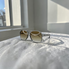Lunettes pilote transparent – verres marron dégradé