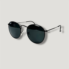 Lunettes de soleil rondes noires unisexes – Verres foncés
