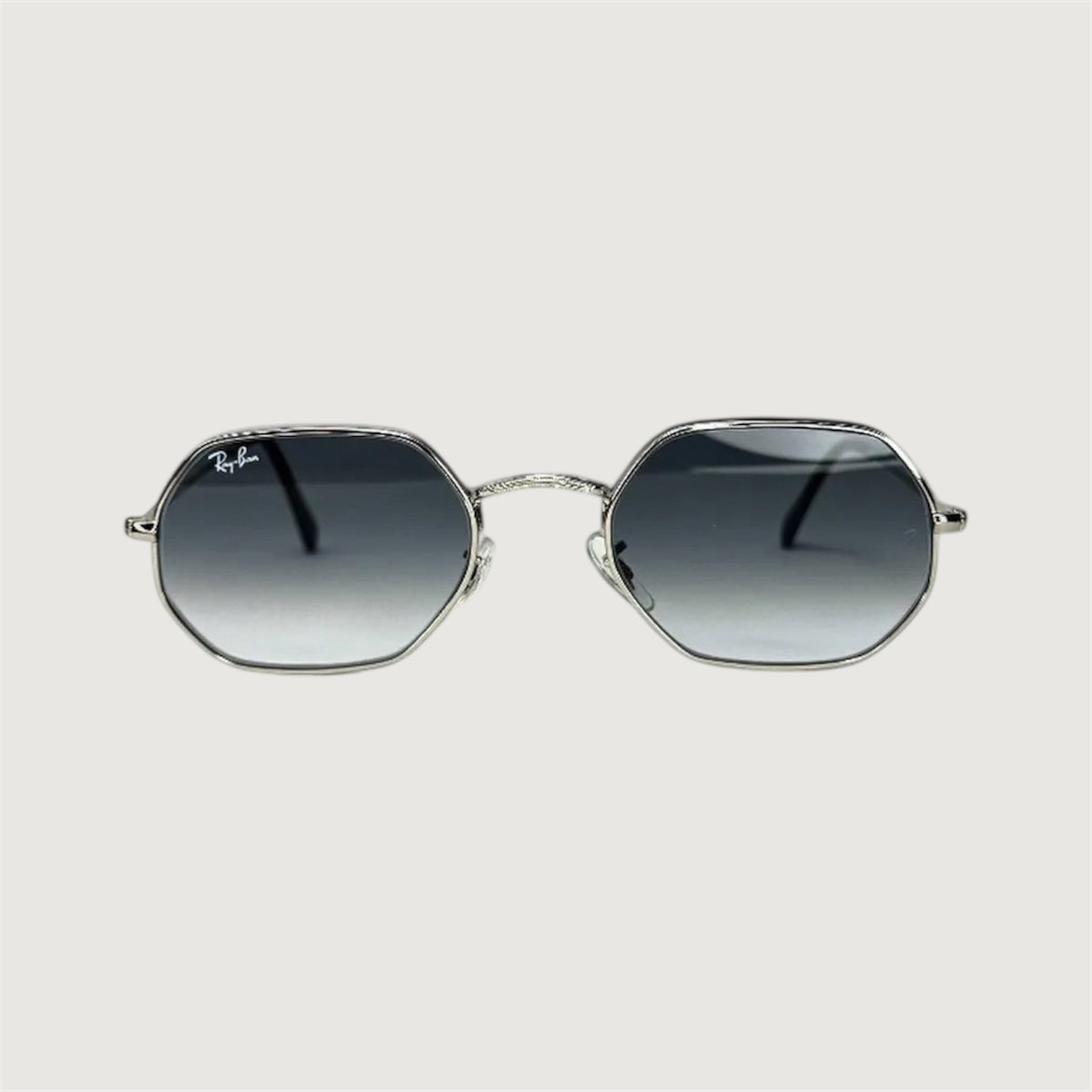 Lunettes solaires homme monture argentée – Verres gris dégradés