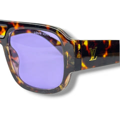 Lunettes de Soleil Unisexe Oversized – Tortoise Purple Smoke Edition