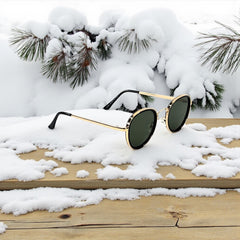 Lunettes homme – Doré & vert foncé