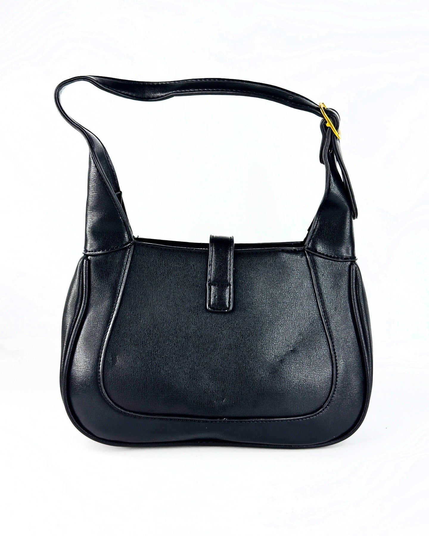 Sac à main en cuir avec garniture dorée – Disponible en noir, vert et bordeaux