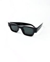 Lunettes de soleil unisexes – Monture carrée noire et verres teintés colorés