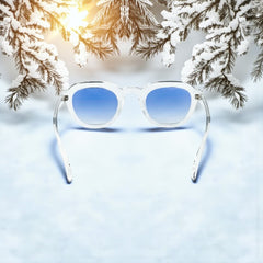 Monture transparente & verres dégradés bleu glacier