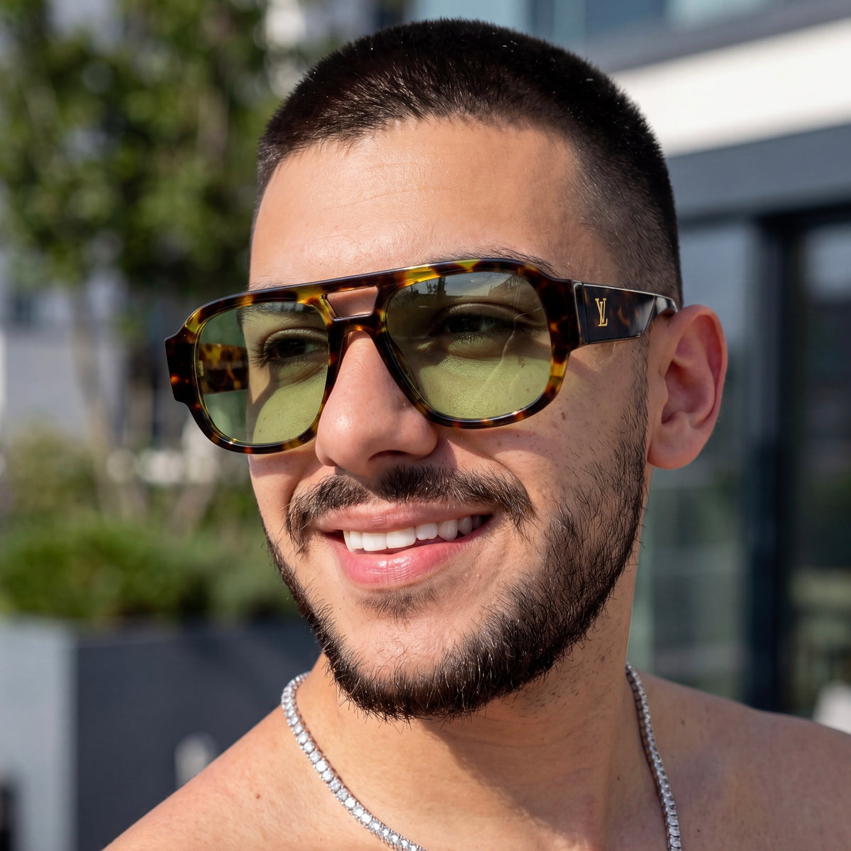 Lunettes de Soleil Homme Oversized – Tortoise Olive Green Edition