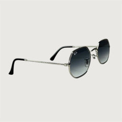Lunettes solaires homme monture argentée – Verres gris dégradés