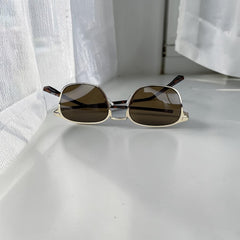 Lunettes Unisexe Marron & Doré – Style Rectangulaire