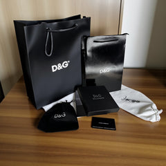 Ceinture femme Dolce & Gabbana – Cuir noir & boucle DG dorée – Coffret de luxe