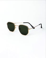 Lunettes de soleil géométriques à monture métallique