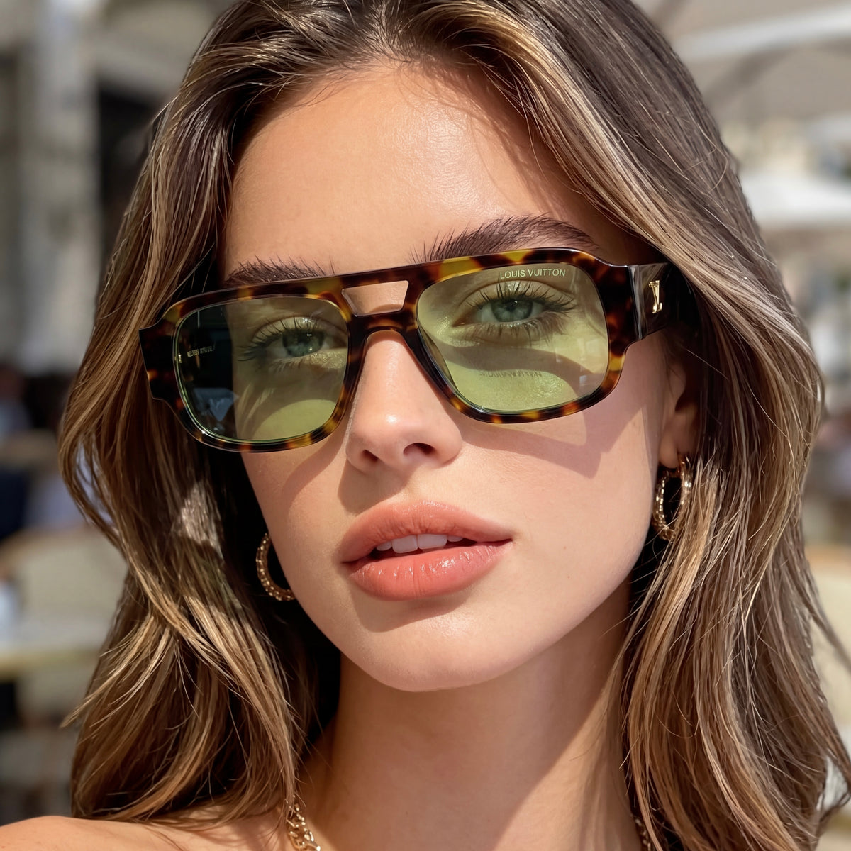 Lunettes de Soleil Femme Oversized – Tortoise Olive Green Edition