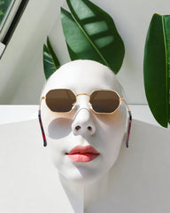 City Vision Octogonales Dorées – Verres Marron Classiques