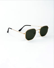 Lunettes de soleil géométriques à monture métallique