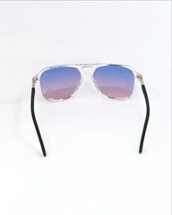 Lunettes Dégradé Bleu Rose – Monture Transparente & Branches Noires