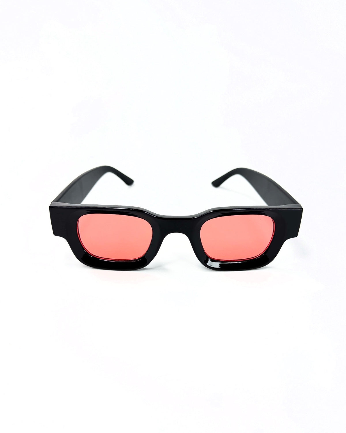 Lunettes de soleil unisexes – Monture carrée noire et verres teintés colorés