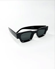 Lunettes de soleil unisexes – Monture carrée noire et verres teintés colorés
