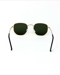 Lunettes de soleil géométriques à monture métallique