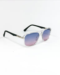 Lunettes Dégradé Bleu Rose – Monture Transparente & Branches Noires